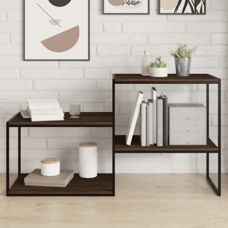 vidaXL Estantes pared 4 uds madera ingeniería marrón roble 60x40x1,5cm