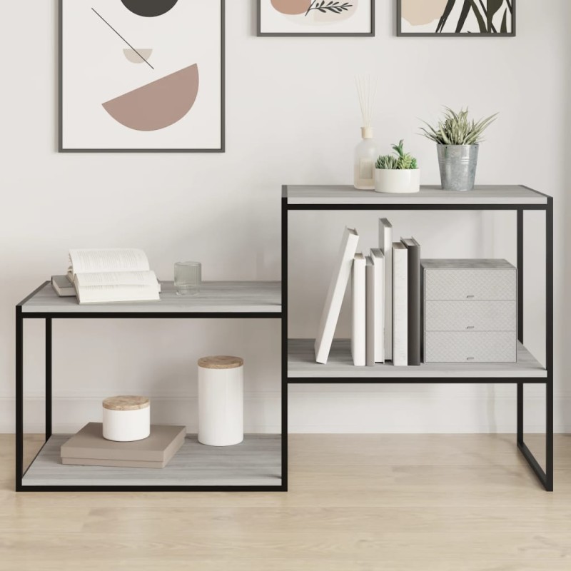 vidaXL Estantes pared 4 uds madera ingeniería gris Sonoma 60x40x1,5 cm vidaXL Estantes pared 4 uds madera ingeniería gris Sonoma 60x40x1,5 cm