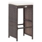 vidaXL Set de bar para jardín 7 pzas y cojines ratán sintético marrón vidaXL Set de bar para jardín 7 pzas y cojines ratán sintético marrón