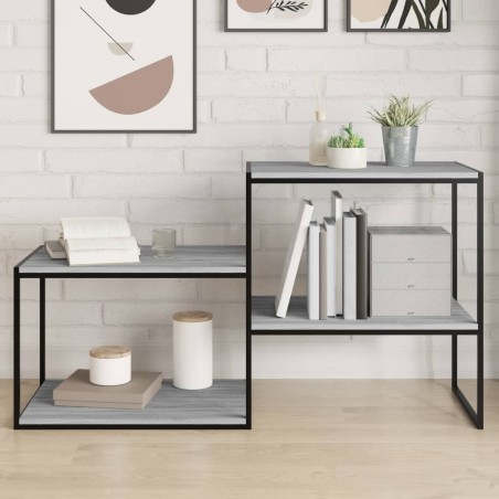 vidaXL Estantes pared 4 uds madera ingeniería gris Sonoma 60x50x1,5 cm
