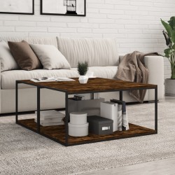 vidaXL Estantes pared 4 uds madera ingeniería roble humo 80x50x1,5 cm