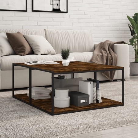 vidaXL Estantes pared 4 uds madera ingeniería roble humo 80x50x1,5 cm