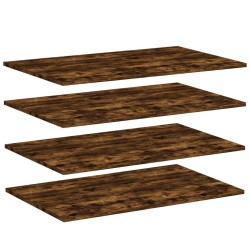vidaXL Estantes pared 4 uds madera ingeniería roble humo 80x50x1,5 cm