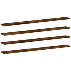 vidaXL Estantes pared 4 uds madera ingeniería roble humo 100x10x1,5 cm