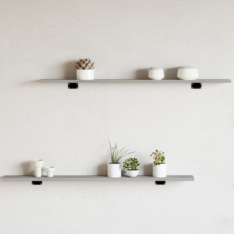 vidaXL Estantes pared 4 uds madera ingeniería gris Sonoma 100x10x1,5cm vidaXL Estantes pared 4 uds madera ingeniería gris Sonoma 100x10x1,5cm