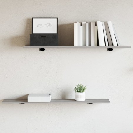 vidaXL Estantes pared 4 uds madera ingeniería gris Sonoma 100x20x1,5cm