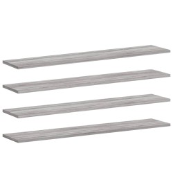 vidaXL Estantes pared 4 uds madera ingeniería gris Sonoma 100x20x1,5cm
