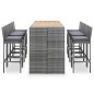 vidaXL Muebles de bar jardín 9 pzas ratán sintético madera acacia gris vidaXL Muebles de bar jardín 9 pzas ratán sintético madera acacia gris