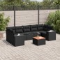 vidaXL Set de sofás de jardín 8 piezas y cojines ratán sintético negro vidaXL Set de sofás de jardín 8 piezas y cojines ratán sintético negro