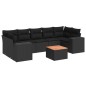 vidaXL Set de sofás de jardín 8 piezas y cojines ratán sintético negro vidaXL Set de sofás de jardín 8 piezas y cojines ratán sintético negro