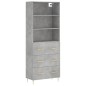 vidaXL Aparador alto madera contrachapada gris hormigón 69,5x34x180 cm vidaXL Aparador alto madera contrachapada gris hormigón 69,5x34x180 cm