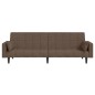 vidaXL Sofá cama de 2 plazas con dos almohadas tela gris taupe vidaXL Sofá cama de 2 plazas con dos almohadas tela gris taupe