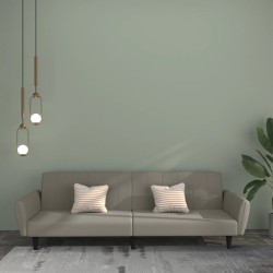 vidaXL Sofá cama de 2 plazas terciopelo gris claro