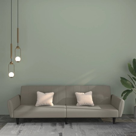 vidaXL Sofá cama de 2 plazas terciopelo gris claro