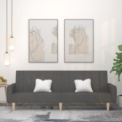 vidaXL Sofá cama de 2 plazas tela gris oscuro