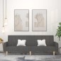 vidaXL Sofá cama de 2 plazas tela gris oscuro vidaXL Sofá cama de 2 plazas tela gris oscuro