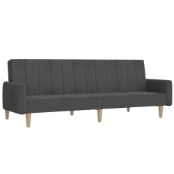vidaXL Sofá cama de 2 plazas tela gris oscuro