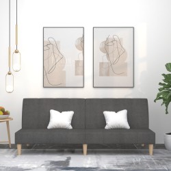 vidaXL Sofá cama de 2 plazas tela gris oscuro