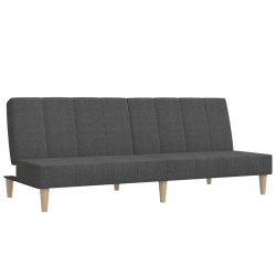 vidaXL Sofá cama de 2 plazas tela gris oscuro