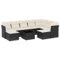 vidaXL Set de sofás de jardín 10 pzas cojines ratán sintético negro vidaXL Set de sofás de jardín 10 pzas cojines ratán sintético negro