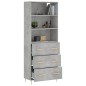 vidaXL Aparador alto madera contrachapada gris hormigón 69,5x34x180 cm vidaXL Aparador alto madera contrachapada gris hormigón 69,5x34x180 cm