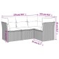 vidaXL Set de sofás de jardín 4 pzas y cojines ratán sintético gris