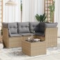 vidaXL Juego de sofás jardín con cojines 5 pzas ratán sintético beige vidaXL Juego de sofás jardín con cojines 5 pzas ratán sintético beige