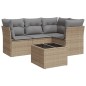 vidaXL Juego de sofás jardín con cojines 5 pzas ratán sintético beige vidaXL Juego de sofás jardín con cojines 5 pzas ratán sintético beige