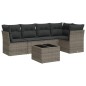 vidaXL Set de muebles de jardín 6 pzas y cojines ratán sintético gris vidaXL Set de muebles de jardín 6 pzas y cojines ratán sintético gris