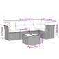 vidaXL Set de muebles de jardín 6 pzas y cojines ratán sintético gris vidaXL Set de muebles de jardín 6 pzas y cojines ratán sintético gris