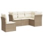 vidaXL Juego de sofás jardín con cojines 5 pzas ratán sintético beige vidaXL Juego de sofás jardín con cojines 5 pzas ratán sintético beige