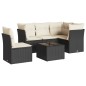 vidaXL Set de sofás de jardín 6 piezas y cojines ratán sintético negro vidaXL Set de sofás de jardín 6 piezas y cojines ratán sintético negro