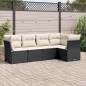 vidaXL Set de muebles de jardín 5 pzas y cojines ratán sintético negro