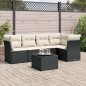vidaXL Set de sofás de jardín 6 piezas y cojines ratán sintético negro vidaXL Set de sofás de jardín 6 piezas y cojines ratán sintético negro