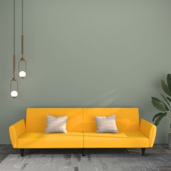 vidaXL Sofá cama de 2 plazas terciopelo amarillo