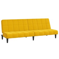 vidaXL Sofá cama de 2 plazas terciopelo amarillo