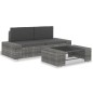 vidaXL Juego de muebles de jardín 3 piezas ratán sintético gris vidaXL Juego de muebles de jardín 3 piezas ratán sintético gris