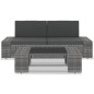 vidaXL Juego de muebles de jardín 3 piezas ratán sintético gris vidaXL Juego de muebles de jardín 3 piezas ratán sintético gris
