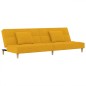 vidaXL Sofá cama de 2 plazas con dos almohadas tela color amarillo vidaXL Sofá cama de 2 plazas con dos almohadas tela color amarillo