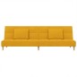 vidaXL Sofá cama de 2 plazas con dos almohadas tela color amarillo vidaXL Sofá cama de 2 plazas con dos almohadas tela color amarillo