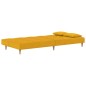 vidaXL Sofá cama de 2 plazas con dos almohadas tela color amarillo vidaXL Sofá cama de 2 plazas con dos almohadas tela color amarillo