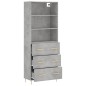 vidaXL Aparador alto madera contrachapada gris hormigón 69,5x34x180 cm vidaXL Aparador alto madera contrachapada gris hormigón 69,5x34x180 cm