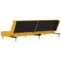 vidaXL Sofá cama de 2 plazas con dos almohadas tela color amarillo vidaXL Sofá cama de 2 plazas con dos almohadas tela color amarillo