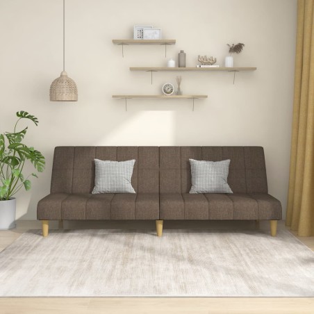 vidaXL Sofá cama de 2 plazas tela gris taupe