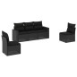 vidaXL Set de muebles de jardín 5 pzas y cojines ratán sintético negro