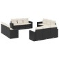 vidaXL Set de sofás de jardín 12 piezas cojines ratán sintético negro vidaXL Set de sofás de jardín 12 piezas cojines ratán sintético negro