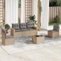 vidaXL Juego de sofás jardín con cojines 6 pzas ratán sintético beige vidaXL Juego de sofás jardín con cojines 6 pzas ratán sintético beige