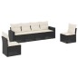 vidaXL Set de sofás de jardín 6 piezas y cojines ratán sintético negro vidaXL Set de sofás de jardín 6 piezas y cojines ratán sintético negro
