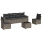 vidaXL Set de sofás de jardín 7 piezas con cojines ratán PE gris vidaXL Set de sofás de jardín 7 piezas con cojines ratán PE gris