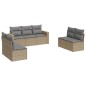 vidaXL Set sofás de jardín 7 piezas y cojines ratán sintético beige vidaXL Set sofás de jardín 7 piezas y cojines ratán sintético beige